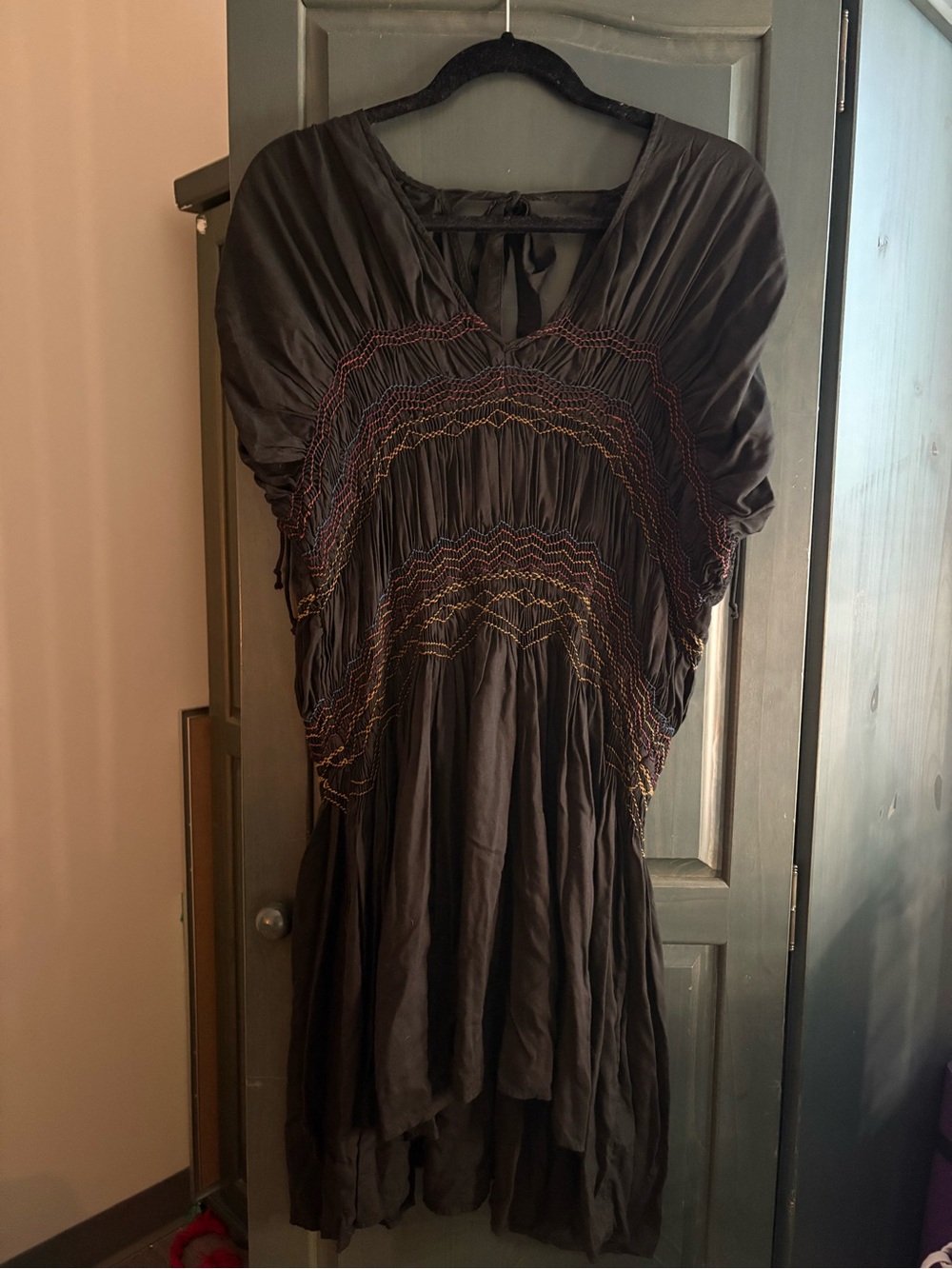 Free People Love on the Run Black Mini Dress Sz Medium